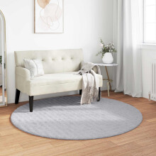 Berkfield Area Rugs Round SIROLO Grey ò 200 CM Polyester