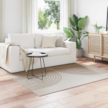 Berkfield Area Rugs Square GALATI Cream 120 x 120 cm Polyester