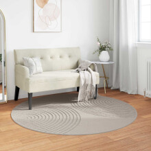 Berkfield Area Rugs Round GALATI Cream ò 160 CM Polyester