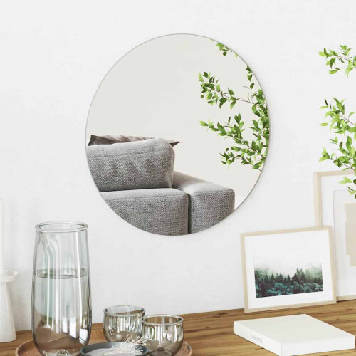 Berkfield Wall Mirror Round ò 40 cm Tempered Glass