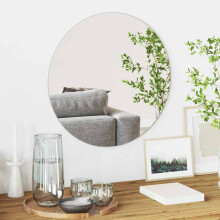 Berkfield Wall Mirror Round ò 50 cm Tempered Glass