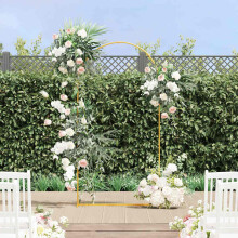 Berkfield Wedding Arch Gold 100 x 39 x 200 cm Steel