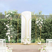 Berkfield Wedding Arch 3 pcs Gold Steel