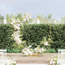Berkfield Wedding Arch Gold 195 x 35 x 211 cm Steel