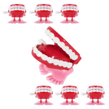 Wind Up Chattering Teeth Toy Pack of 6 – Jumping Walking Fake Teeth for Kids Party Favors Battery Fun