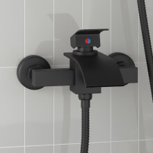 Berkfield Shower Mixer Tap Black G 1 / 2 inches