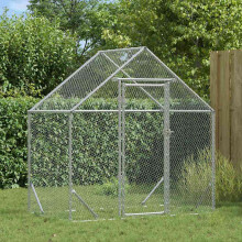 Berkfield Chicken Cage Silver 170 x 100 x 177 cm Galvanised Steel