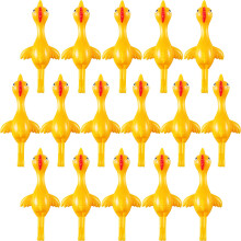 16 Pcs Finger Slingshot Chickens Rubber Flying Toys for Kids and Adults Party Favors Yellow