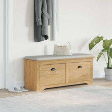 Berkfield Hallway Bench BODO Honey Brown 118 x 40 x 50 cm Engineered Wood