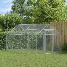 Berkfield Chicken Cage Silver 200 x 170 x 177 cm Galvanised Steel