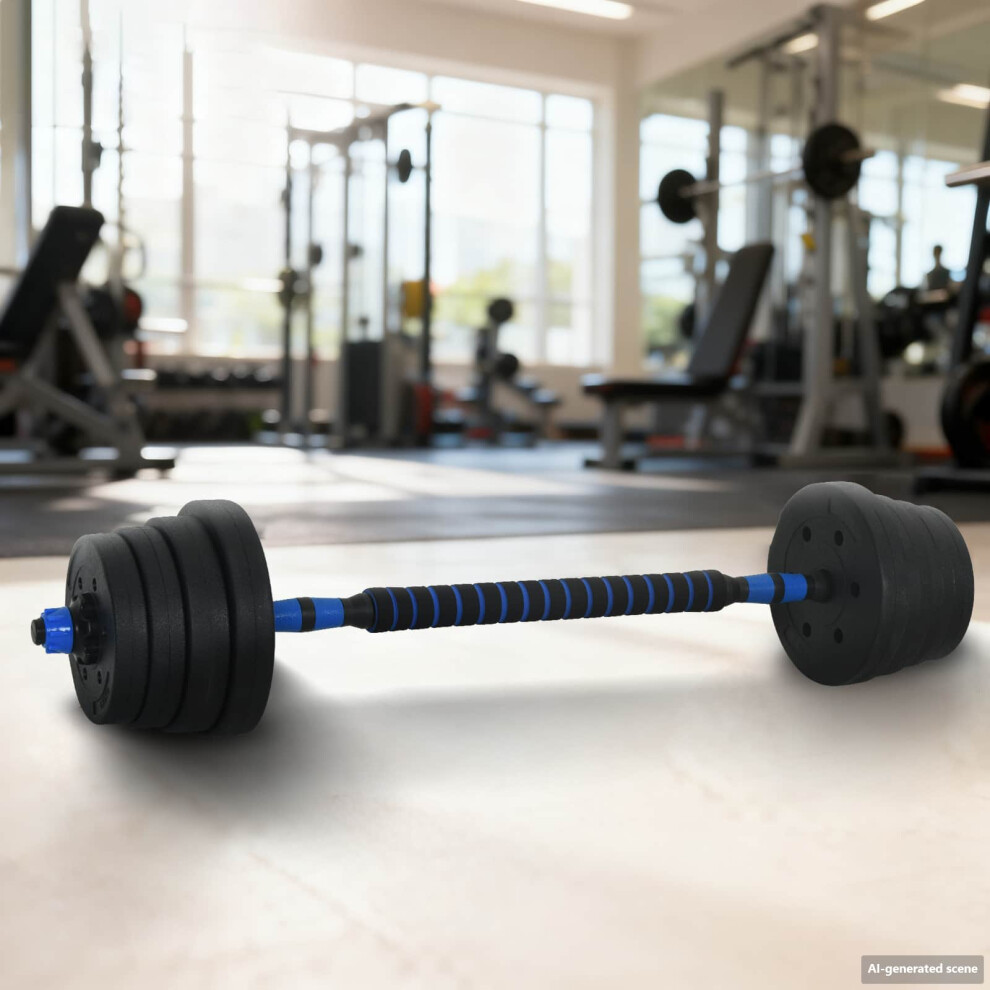 Photos - Barbells & Dumbbells Berkfield 2-in-1 Dumbbell Barbell Set 30kg 30kg Black and Blue