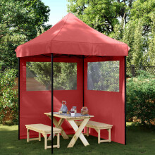 Berkfield Party Tent Folding Burgundy 200 x 200 x 306 cm Oxford Fabric