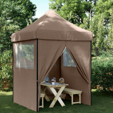 Berkfield Party Tent Folding Brown 200 x 200 x 306 cm Oxford Fabric