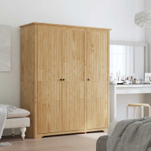 Berkfield Wardrobe BODO Honey Brown 146 x 53.5 x 173 cm Engineered Wood