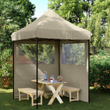 Berkfield Party Tent Folding Taupe 200 x 200 x 306 cm Oxford Fabric