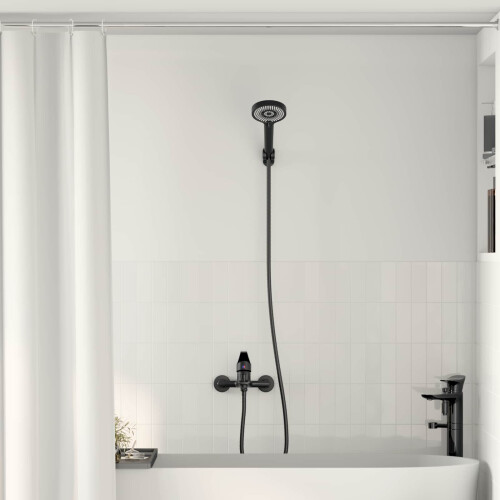 Berkfield Shower Head Set Black G 1 / 2 inches