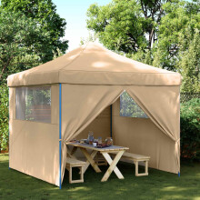 Berkfield Party Tent Folding Beige 292 x 292 x 315 cm Oxford Fabric