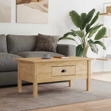 Berkfield Coffee Table with Drawer BODO Honey Brown 100 x 55 x 45.8 cm
