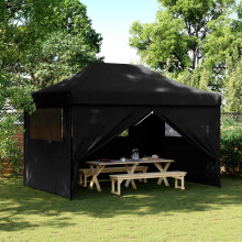 Berkfield Party Tent Folding Black 279 x 410 x 315 cm Oxford Fabric