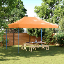 Berkfield Party Tent Folding Orange 279 x 410 x 315 cm Oxford Fabric