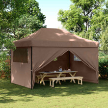 Berkfield Party Tent Folding Brown 279 x 410 x 315 cm Oxford Fabric