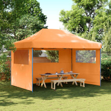 Berkfield Party Tent Folding Orange 279 x 410 x 315 cm Oxford Fabric