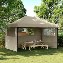 Berkfield Party Tent Folding Taupe 292 x 440 x 315 cm Oxford Fabric