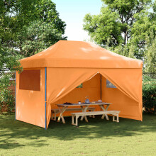 Berkfield Party Tent Folding Orange 279 x 410 x 315 cm Oxford Fabric