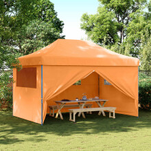 Berkfield Party Tent Folding Orange 292 x 440 x 315 cm Oxford Fabric