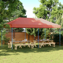 Berkfield Party Tent Folding Terracotta 292 x 580 x 315 cm Oxford Fabric