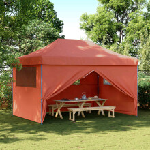 Berkfield Party Tent Folding Terracotta 292 x 440 x 315 cm Oxford Fabric