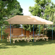 Berkfield Party Tent Folding Beige 292 x 580 x 315 cm Oxford Fabric