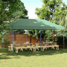 Berkfield Party Tent Folding Green 292 x 580 x 315 cm Oxford Fabric