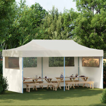 Berkfield Party Tent Folding Cream 291 x 580 x 315 cm Oxford Fabric