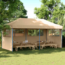 Berkfield Party Tent Folding Beige 292 x 580 x 315 cm Oxford Fabric