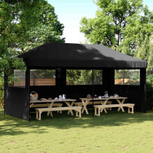 Berkfield Party Tent Folding Black 292 x 580 x 315 cm Oxford Fabric