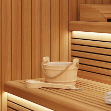 Berkfield Sauna Bucket 2 pcs Brown Solid Pine Wood and Hemp