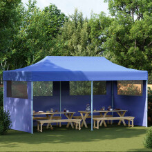 Berkfield Party Tent Folding Blue 291 x 580 x 315 cm Oxford Fabric