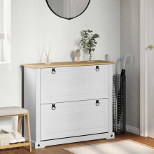 Berkfield Shoe Cabinet Corona White 99 x 32 x 85 cm Solid Pine Wood
