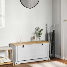 Berkfield Shoe Cabinet Corona White 99 x 32 x 49 cm Solid Pine Wood