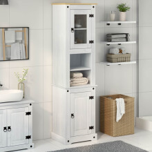 Berkfield Bathroom Cabinet White 50 x 40 x 185 cm Solid Pine Wood