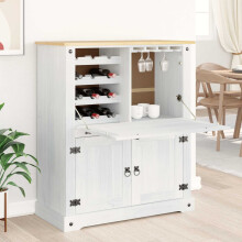Berkfield Wine cabinet White 97 x 45 x 114 cm Solid Pine Wood