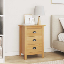 Berkfield Bedside Cabinet with Drawer HILL Honey Brown 46 x 35 x 65 cm