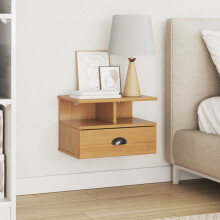 Berkfield Bedside Cabinet with Drawer HILL Honey Brown 40 x 31 x 27 cm