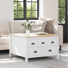 Berkfield Coffee Table HILL White and Honey Brown 79.5 x 79.5 x 49 cm