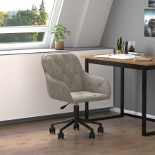 Berkfield Office Chair with Wheel Light Grey 56 x 61.5 x 72 cm Velvet