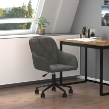 Berkfield Office Chair with Wheel Dark Grey 56 x 61.5 x 72 cm Velvet