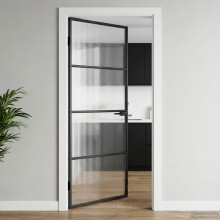 Berkfield Home Door 76 x 201.5 x 3.5 cm Aluminium and Tempered Glass