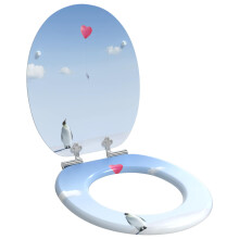 Berkfield Soft-Close Toilet Seat Blue 44 x 38 cm MDF board