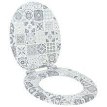Berkfield Soft-Close Toilet Seat Blue and White Porcelain 44 x 38 cm